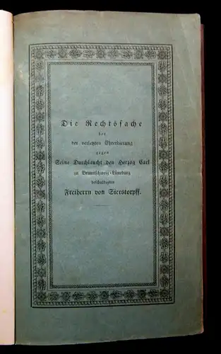 Bruns Die Rechtssache gegen seine Durchlaucht Freiherrn von Sierstorpff 1830 mb