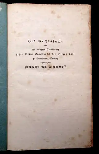 Bruns Die Rechtssache gegen seine Durchlaucht Freiherrn von Sierstorpff 1830 mb