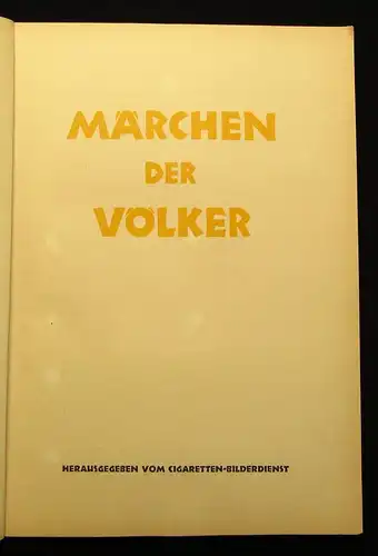 Sammelbilderalbum Märchen der Völker Nr. 4 1933 komplett Belletristik js