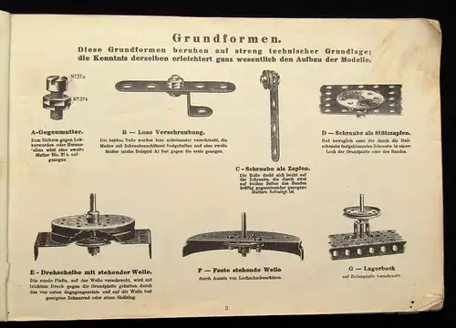 Geb. Märklin Metallbaukasten Anleitungsbuch Nr. 71 mit Vorlagen und Modellen js