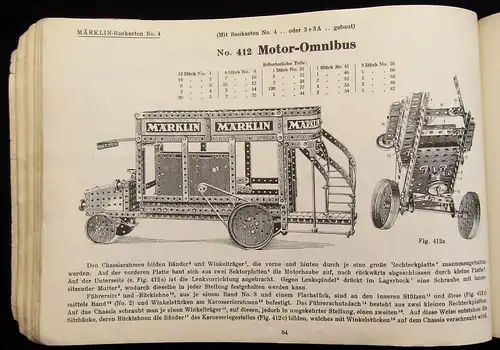 Geb. Märklin Metallbaukasten Anleitungsbuch Nr. 71 mit Vorlagen und Modellen js