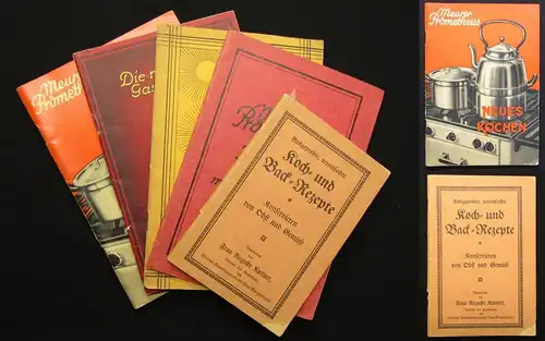 Kuttner, Meuerer, Ruh, Junker 5 Kochbücher Broschuren um 1900 Hobby Genuss js