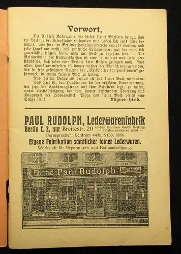 Kuttner, Meuerer, Ruh, Junker 5 Kochbücher Broschuren um 1900 Hobby Genuss js