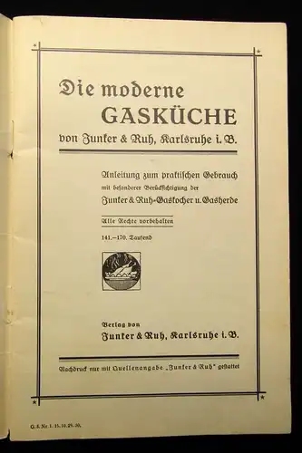 Kuttner, Meuerer, Ruh, Junker 5 Kochbücher Broschuren um 1900 Hobby Genuss js