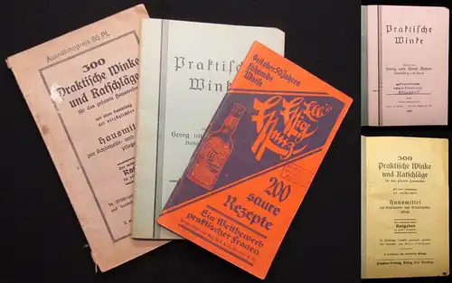 Steinhagen Richter  3 Broschuren Rezeptbücher 1929 Praktische Winke zum kochen j