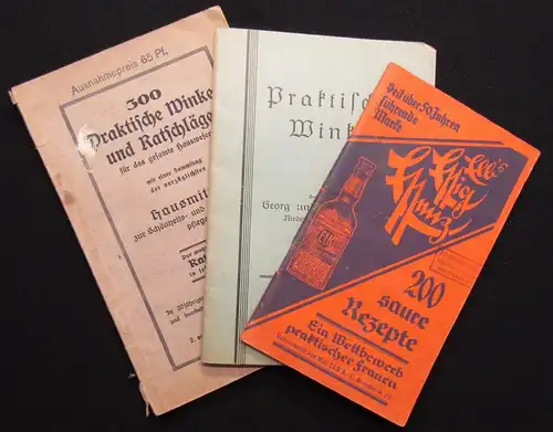 Steinhagen Richter  3 Broschuren Rezeptbücher 1929 Praktische Winke zum kochen j