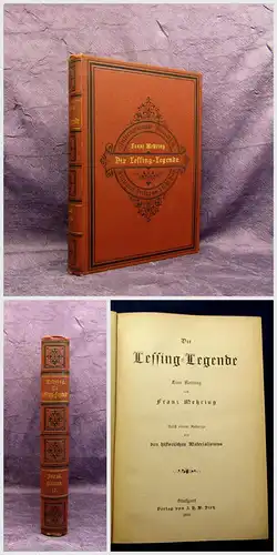 Mehring Die Lessing-Legende 1893 Geschichte Gesellschaft mb