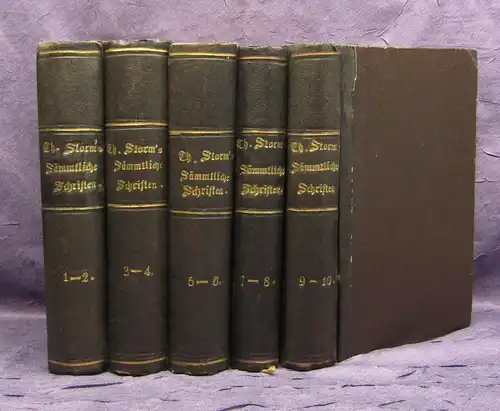 Theodor Storm`s gesammelte Schriften 6 Bände in 3+ 2 Zusatzbände 1872 Lyrik js
