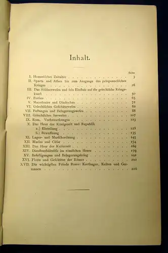 Fickelscherer Das Kriegswesen der Alten 1888 Kulturbilder aus dem Altertum js