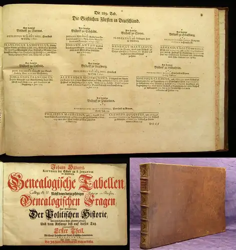 Hünner Genealogische Tabellen nebst genealogischen Fragen 1.Teil 1719 Politik js