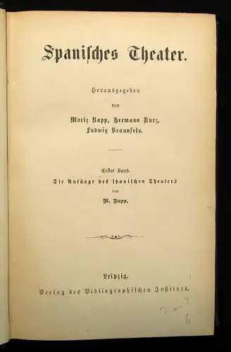Rapp Spanisches Theater Bände 1-7 komplett 1870 Belletristik Lyrik Schauspiel js