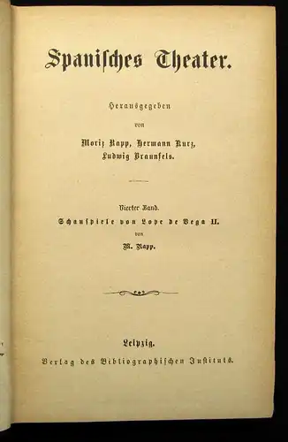 Rapp Spanisches Theater Bände 1-7 komplett 1870 Belletristik Lyrik Schauspiel js