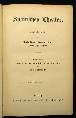 Rapp Spanisches Theater Bände 1-7 komplett 1870 Belletristik Lyrik Schauspiel js