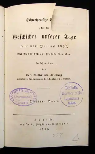 Friedberg Annalen der Geschichte unserer Tage seit dem Julius 1830 3 Bde. v. 7 j