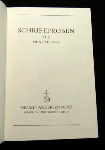 Schriftproben für den Bleisatz 1988 Typographie am