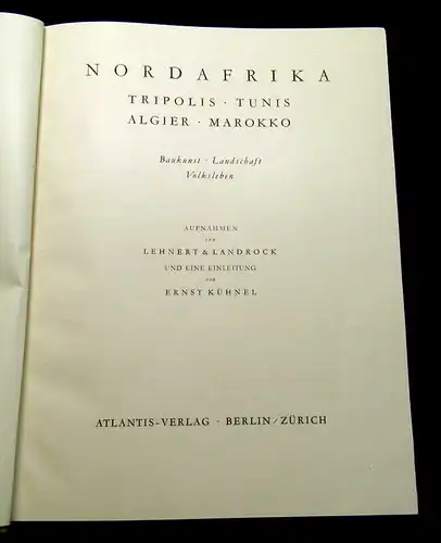 Kühnel, Ernst Lehnert & Landrock 1924 Orbis Terrarum - Nordafrika am