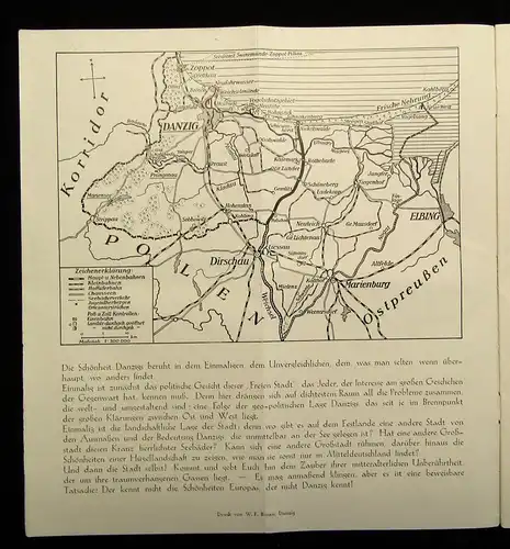 Or. Prospekt Danzig ca. 1930 Sehenswürdigkeiten Ortskunde Landeskunde js