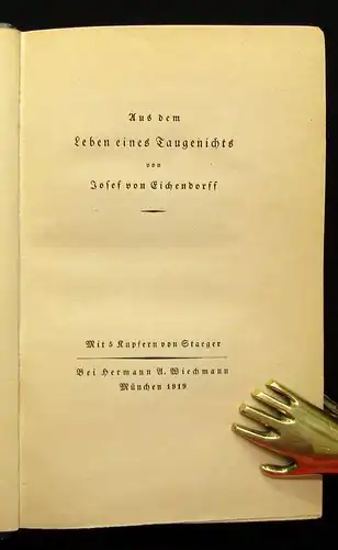 Eichendorff Aus dem Leben eines Taugenichts 1919 5 signierte Kupfertafeln js