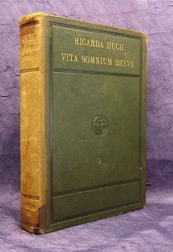 Huch, Ricarda Vita Somnium Breve Ein Roman 1906 Insel- Verlag Das Leben ist.. js