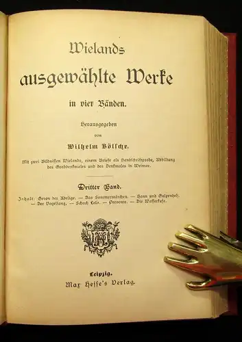 Bölsche Wieland`s ausgewählte Werke 4 Bde. in 1 Buch um 1895 Belletristik js