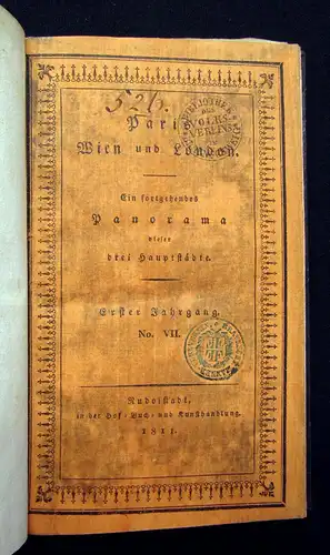 Bertuch Paris Wien u London 2. Teil Ein fortgehendes Panorama 1811 Landeskunde m