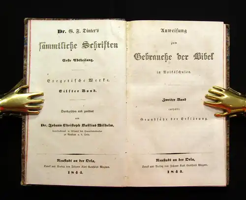 Dinter Sämmtliche Schriften 1. Abteilung 11.Bd 1844 Theologie Religion mb