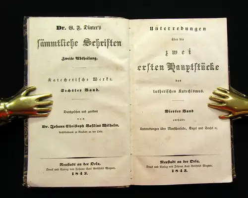 Dinter Sämmtliche Schriften 2 Abteilung 6.Bd 1843 Theologie Religion mb