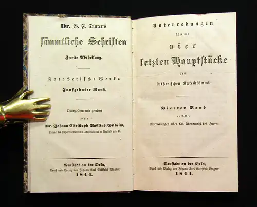 Dinter Sämmtliche Schriften 2. Abteilung 15.Bd 1844 Theologie Religion mb