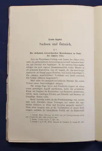 Becker Der Dresdner Friede und die Politik Brühls 1. Band 1902 Geschichte js