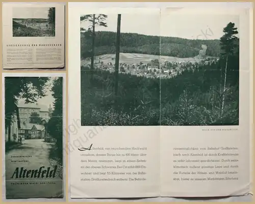 Alter Reiseprospekt Broschüre Altenfeld um 1935 Kurort Thüringen Ortskunde xy