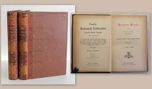 Lambel Herders Werke 3.1 Fragmente + 3.2 Kritische Wälder um 1900 Weltliteratur