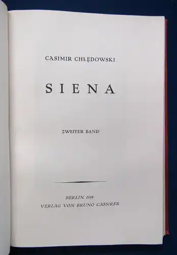 Chledowski Siena 2 Bände in 1 Buch 1918 Abenteuer Belletristik Literatur js