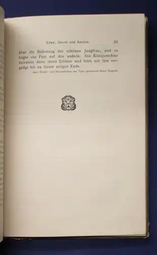 Tiermärchen Für die Jugend ausgewählt 1903 selten Erzählungen Belletristik  js