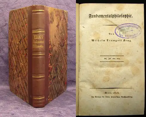 Krug, Traugott Wilhelm Fundamentalphilosophie 1818 Lyrik Literatur js