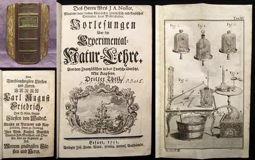 Nollet Vorlesungen über die Experimental-Lehre 3.Theil Bd.3 und Bd.4 1751 js