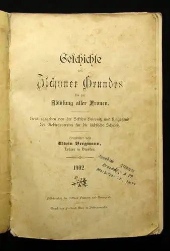 Bergmann Geschichte des Zschoner Grundes bis zur Ablösung aller Kronen 1902 js