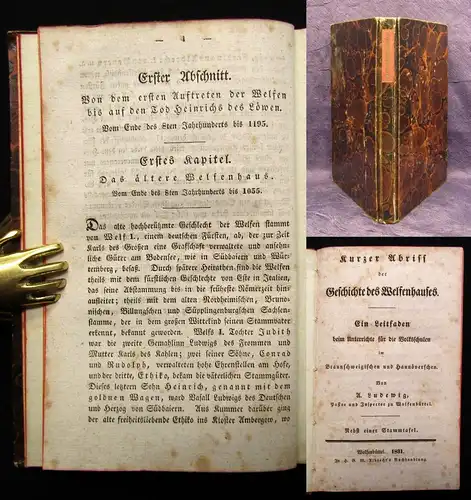 Ludewig Kurzer Abriss der Geschichte des Welfenhauses Ein Leitfaden 1831 js