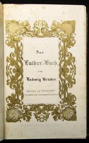 Bender das Luther- Buch 1845 Biedermeier- Einband Goldschnitt js