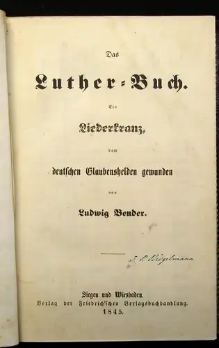 Bender das Luther- Buch 1845 Biedermeier- Einband Goldschnitt js