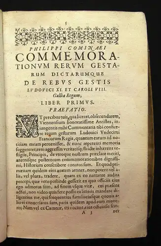 Comines Commemorationum rerum gestrim (sic) dictarumque Ludouici vndecimi 1629 j