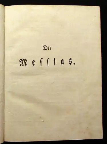 Klopstock, Friedrich Gottlieb Der Messias 2 Bde. 1780 Geschichte Christentum js