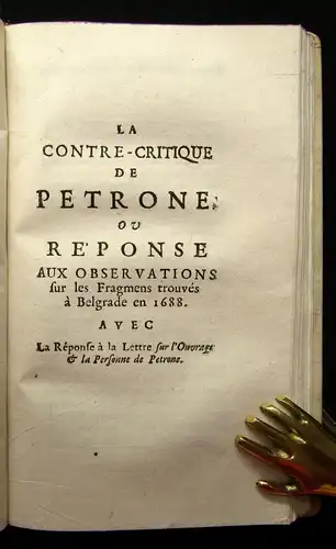 Arbiter Petrone latin francois. Traduction entiere suviant 2 Bde. 1736 js