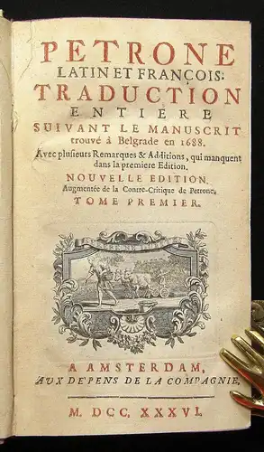 Arbiter Petrone latin francois. Traduction entiere suviant 2 Bde. 1736 js