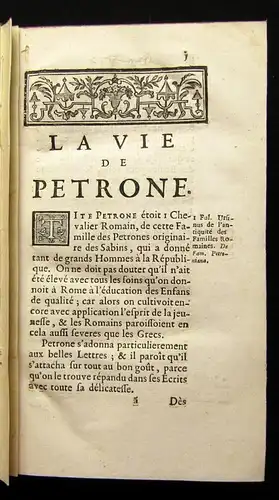 Arbiter Petrone latin francois. Traduction entiere suviant 2 Bde. 1736 js