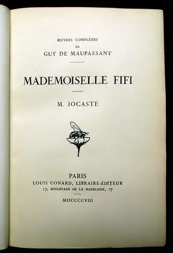 Guy de Maupassant Mademoiselle Fifi 1908 Belletristik Lyrik Literatur mb