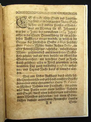 Kurtzer Bericht und Abdruck dreyer falschen Brieffe, und Memorials 1635 j