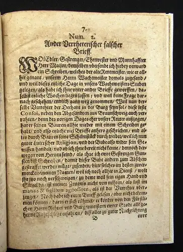 Kurtzer Bericht und Abdruck dreyer falschen Brieffe, und Memorials 1635 j