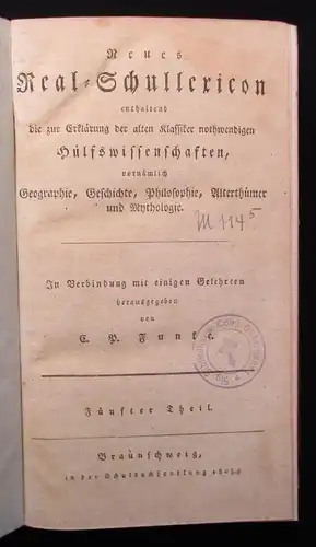 Funke Neues Real-Schullexicon 5 Bde. 1800-1805 Philosophie Alterthümer js