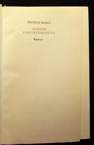 Thomas Mann Romane und Erzählungen komplett 1-10 1.Auflage 174 Or.SU Klassiker j