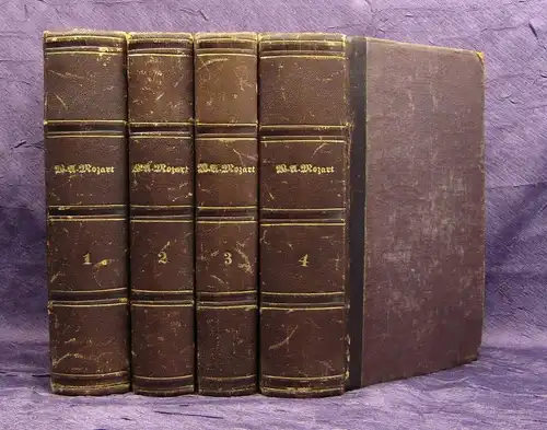 Jahn W. A. Mozart Bände 1-4 komplett 1856/58 Kunst Noten Instrumente Kultur